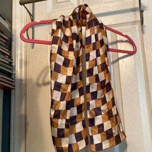 Checkered Scarf in Purple and Gold
